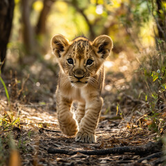 lion cub in the grass