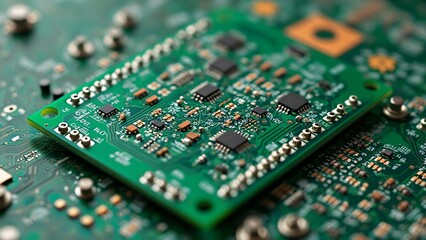 Close up of electronic circuit board
