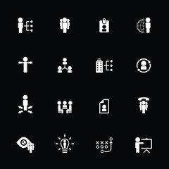 Fototapeta premium Universal business management and human resources icon set. Universal icons for web and mobile. Vector.