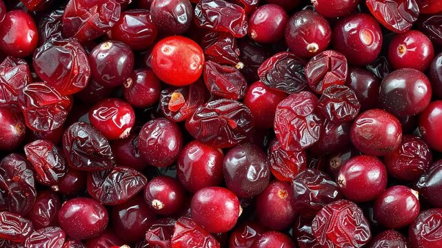 Tart dried cranberries symbolize the antimatter counterparts of particles.