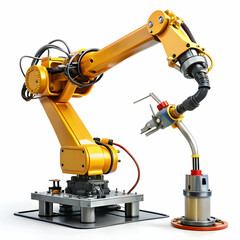 A robotic arm equipped with electrical tools enhances precision and efficiency in various tasks.
