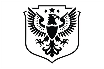 Fototapeta premium Bold eagle logo hawk emblem star accented business vector design