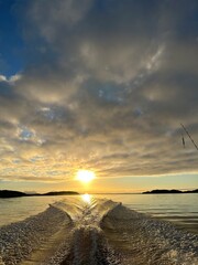 Sunset seen from a boat