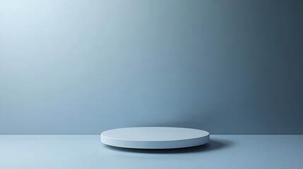 5. A minimalist 3D scene with a floating podium and soft gradient background, leaving an empty area to highlight a product.
