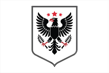 Fototapeta premium Bold eagle logo hawk emblem star accented business vector design