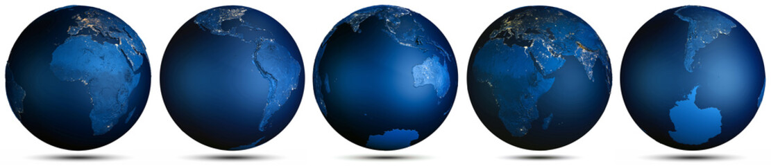 Planet Earth city lights set