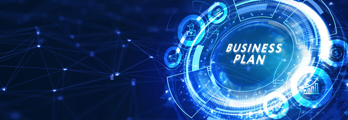 Business plan concept. Business, Technology, Internet and network concept. 3d illustration