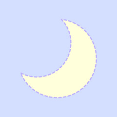 シンプルな波線の三日月アイコン⭐︎