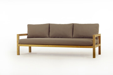 Modern wooden chairs with soft sofa seats