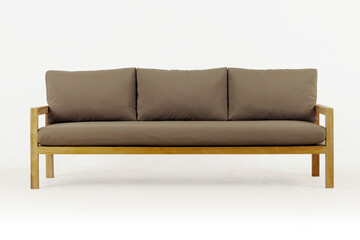 Modern wooden chairs with soft sofa seats