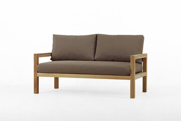 Modern wooden chairs with soft sofa seats