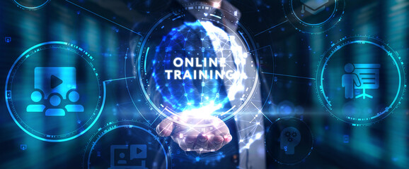 Business, Technology, Internet and network concept. Coaching mentoring education business training development E-learning concept.