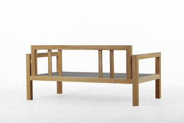 Modern wooden chairs made from teak wood with natural paint colors

