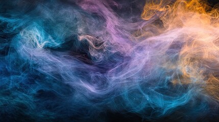 Obraz premium Colorful smoke texture on a dark background.