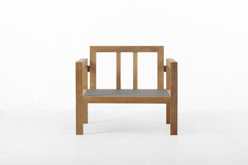Modern wooden chair frame with natural colors