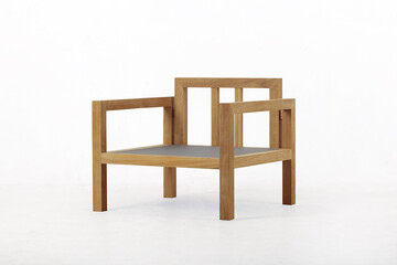 Modern wooden chair frame with natural colors