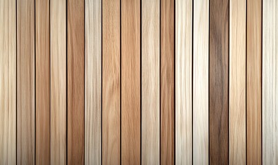 Obraz premium Wooden wall background with vertical slats, texture of natural wood paneling for interior design or backdrop. Wooden paneling wall. 