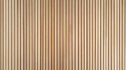 Obraz premium Wooden wall background with vertical slats, texture of natural wood paneling for interior design or backdrop. Wooden paneling wall. 