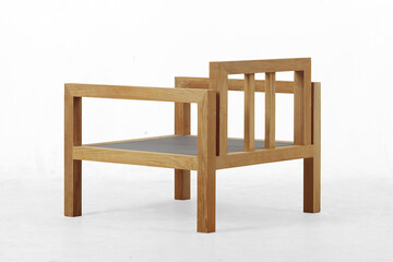 Modern wooden chair frame with natural colors