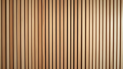 Obraz premium Wooden wall background with vertical slats, texture of natural wood paneling for interior design or backdrop. Wooden paneling wall. 
