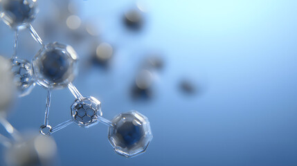 Abstract molecular structure on a blue background