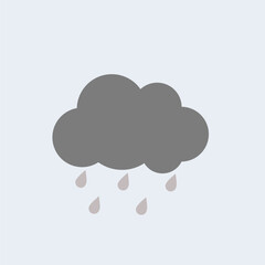 Raindrop and cloud flat design in colorfull,rain and cloud design vector on color background,rain and cloud design image 