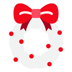 Festive Christmas Wreath with Red Bow and Ornaments