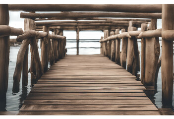 Fototapeta premium timber design floor pier clippingpath embankment frame bridge realistic illustration perspective copyspace surface clipart three render landscape white olated panel simple wood construction wooden 