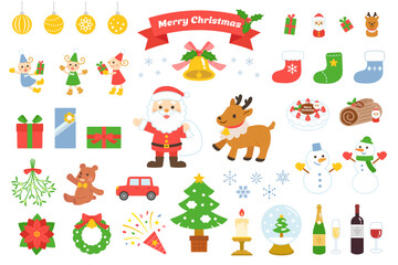 かわいいクリスマスのイラスト素材セット