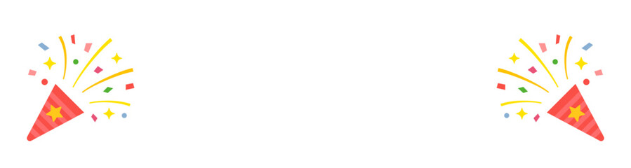 2つのクラッカーのイラスト　パーティ