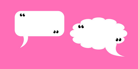 Social media notification icons, white speech bubbles on pink background.