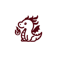 Cute dragon flame logo