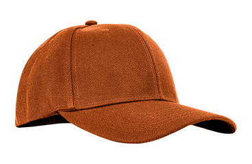 Brown baseball cap isolated on transparent background, ideal for fashion, branding, and design...