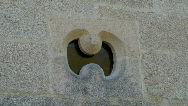 Close-up detail of Santa Mar&iacute;a de Parada de Outeiro church, Vilar de Santos, Spain