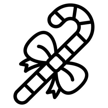 recommend clip art: Candy Cane with Ribbon Decoration