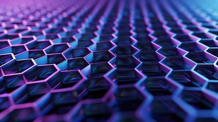 Abstract Hexagonal Grid in Neon Light