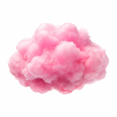 Fototapeta premium A soft pink cloud floats gently against a white background.