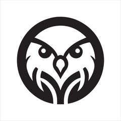 Obraz premium A owl face silhouette vector icon logo design