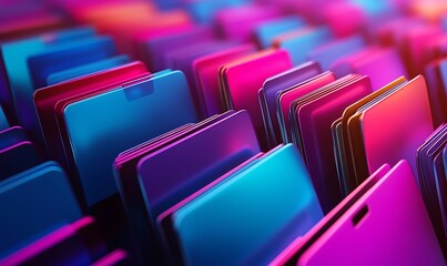  Abstract network grid with files and folders, futuristic software interface, digital document management system, store, search and organize documents, corporate business, paperless office 