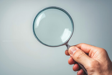 A person holding a magnifying glass in their hand