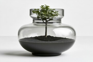 Seedling Growth in Glass Jar for Environmental Awareness