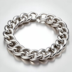 Obraz premium A stylish silver chain bracelet exudes elegance and versatility.