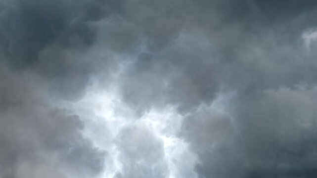 severe thunderstorms at night with dark clouds