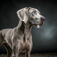 The Weimaraner is a sleek, athletic dog known for its intelligence, energy.