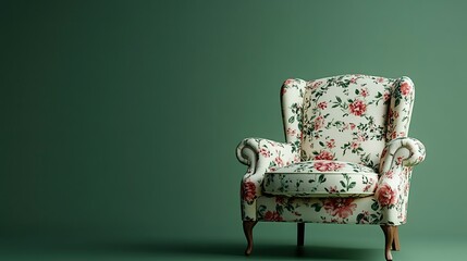 Floral Armchair in Green Room