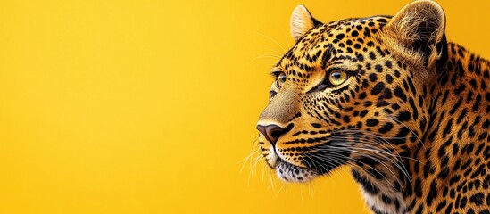 Leopard on Yellow Background