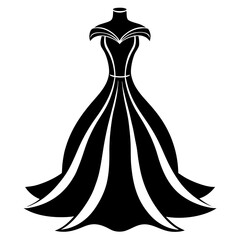 Gown Silhouette vector illustration