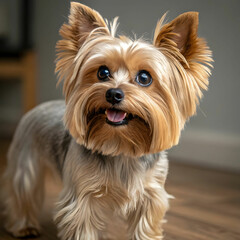 The Yorkshire Terrier, or Yorkie, is a small, energetic dog known for its silky coat.