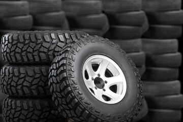 new tyre in store of car service concept. © BillionPhotos.com