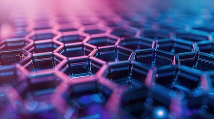 Abstract Hexagon Pattern with Neon Lights